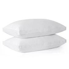 Goose Feathers and Down Pillows, Pillows Queen Size Set of 2, Cotton Cover,Gu...
