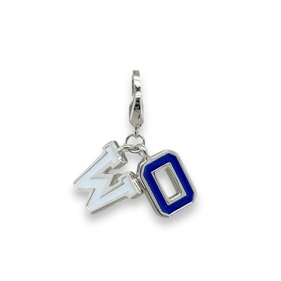 Sterling Silver Blue Enamel ''WO'' Charm