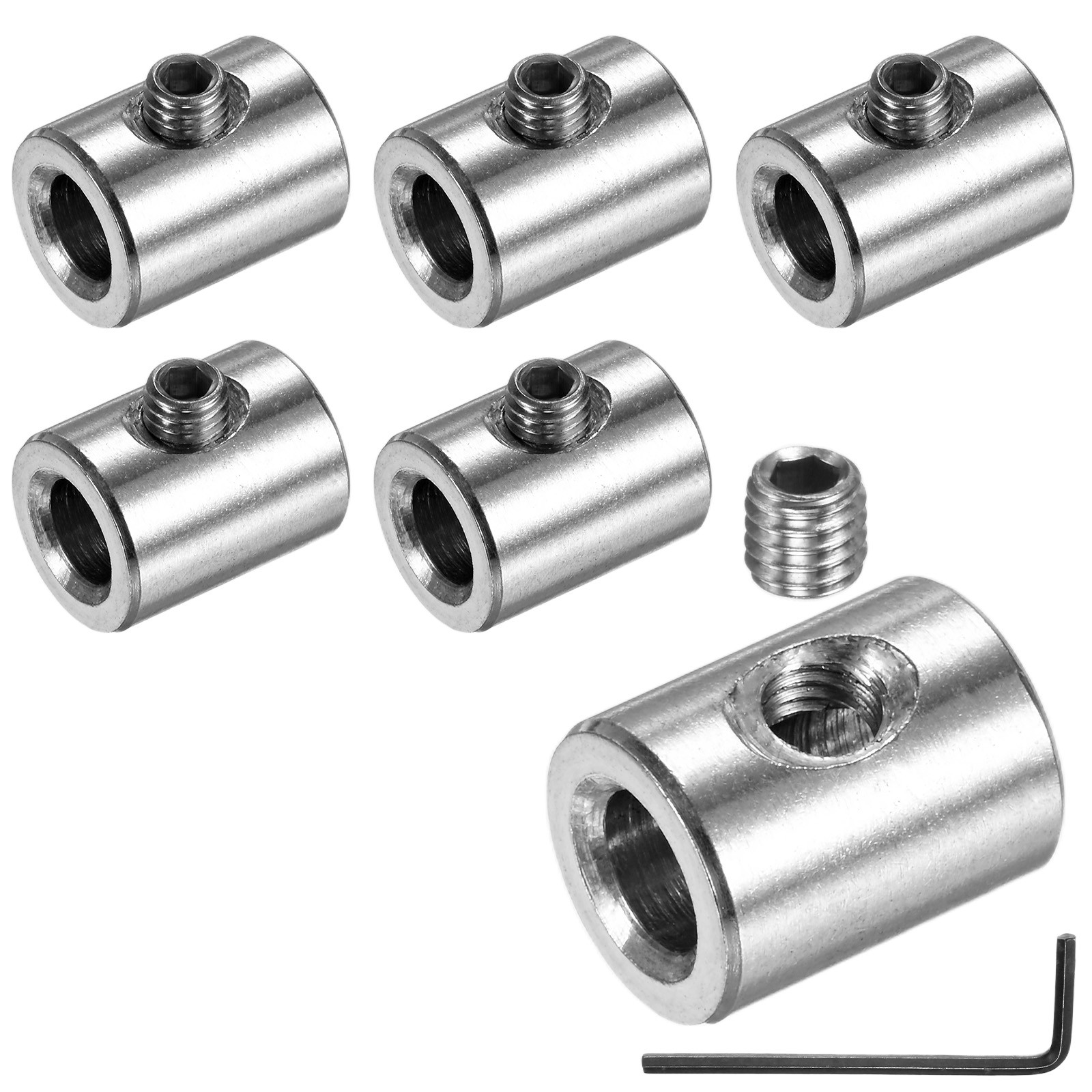 6-Pack Stainless Steel 6mm Wire Rope Clamps with Single Hole Lock