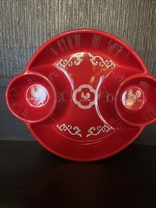 Temptations by Tara Doodle Doo Double Dip Chip Bowl New