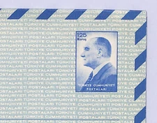 TURKEY Cover 125k Postal Stationery AIR LETTER/AEROGRAMME {samwells-covers}WF30