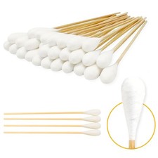 AnimoGoods 6-Inch Long Cotton Tips for Cleaning Dogs' Ears Extra Wide, Beige