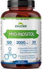 Zazzee Myo-Inositol Capsules, 2000 mg per Serving, 120 Vegan Capsules, Kosher