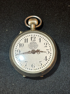 Antique Roskopf Bellevue Swiss Silver Tone Pocket Watch Wokring