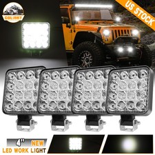 4pcs Square Led Work Light Pods Spot Lights For Truck Off Road 4x4 Tractor 12v
