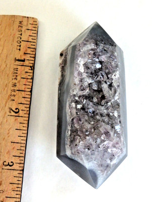 Beautiful  Amethyst  Agate  Crystal  DT    Polished  98.6  grams