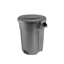 32 Gal. Grey Heavy Duty Commercial Outdoor Trash Can with Domed Lid