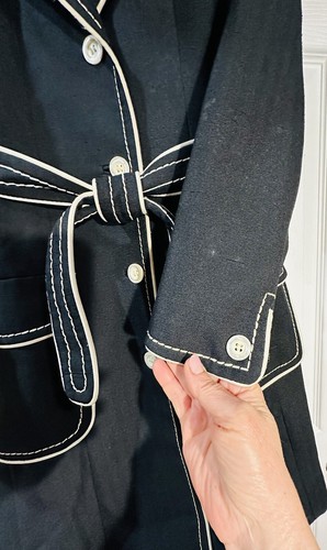 Lilli Ann Paris San Francisco Rare Black White Jacket Coat Pockets Vintagevixen - Picture 5 of 11