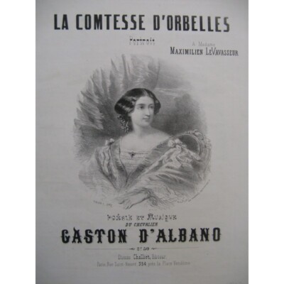 D'Albano Gaston La Comtesse D'Orbelles Piano Chant Ca1850