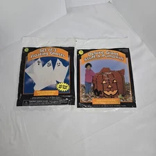 Lot Vintage 90s Sun Hill Hanging Ghost/Stuff A Pumpkin Halloween Yard
