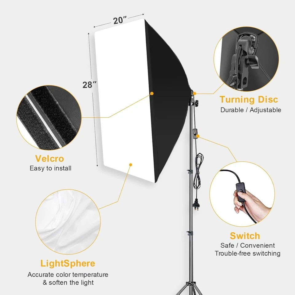 MSKIRA Softbox Lighting Kit 2X85W Bi-Color LED Dimmable for Studio & Photography - Image 2 of 4