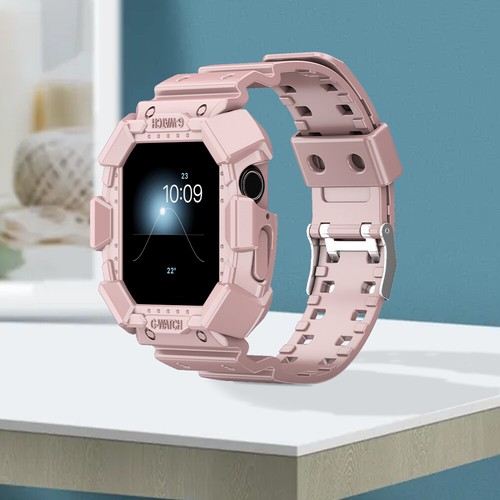 Designed for Apple Watch Series 9/8/7/6/5/4/3/2/Se,Rugged Case with Strap Bands - Picture 30 of 31