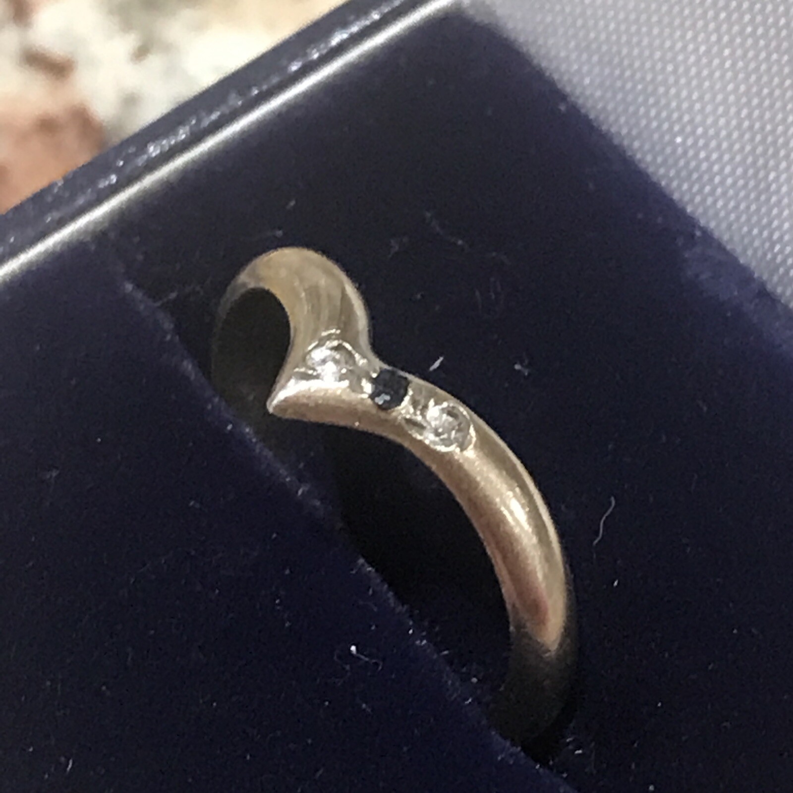 Vintage Solid Silver Rolled Gold Ring Set with ti… - image 3