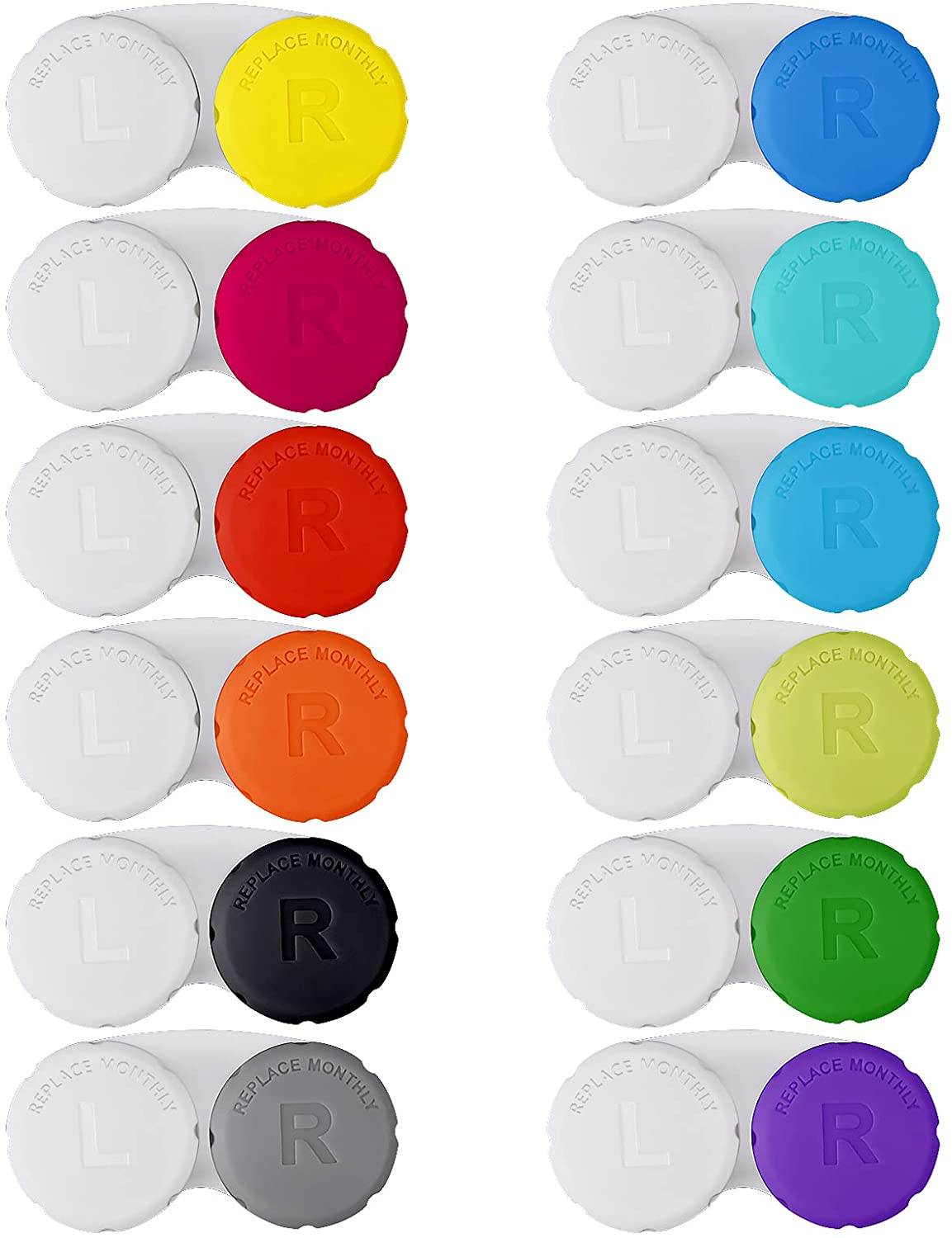 12PCS Colorful Contact Lens Case, Immersion Kit, Leak-Proof Packaging, Suitable