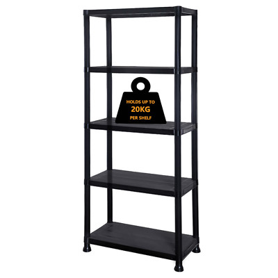 5-stufig Kunststoffregal Heim Aufbewahrungseinheit Regale Regale Garage Organizer Neu