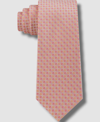 $70 Calvin Klein Men's Orange Mini Bullseye Slim Silk Tie Size 57 x 3