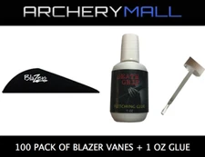 100 Pack of Blazer Vanes with a Death Grip Fletching Glue **Reg. $35** - BLACK