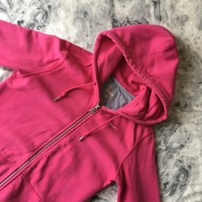 Nike Womens Ladies Classic Pink Full Zip Mini Swoosh Logo Hoodie Hooded Top XS