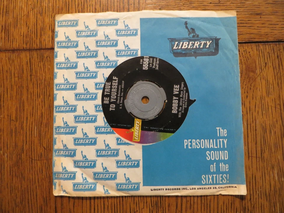 Bobby Vee – Be True To Yourself - 1963 - Liberty 55581 7" Single VG/Generic Foto 3 de 4