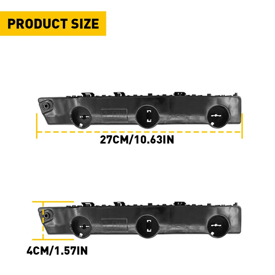 Juego de 2 soportes de parachoques delanteros izquierdo y derecho negros para Nissan Rogue 2014-2019 Foto 2 de 4