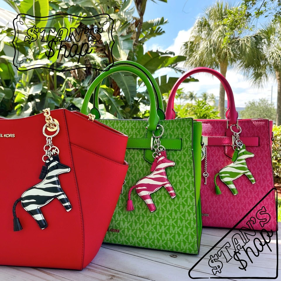 MICHAEL KORS Mujer Cebra Llavero Llavero Bolso Dije Foto 2 de 4