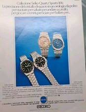 Orologi SEIKO QUARTZ SPORT 100 - Rara Pubblicità ORIGINALE D'epoca 1980