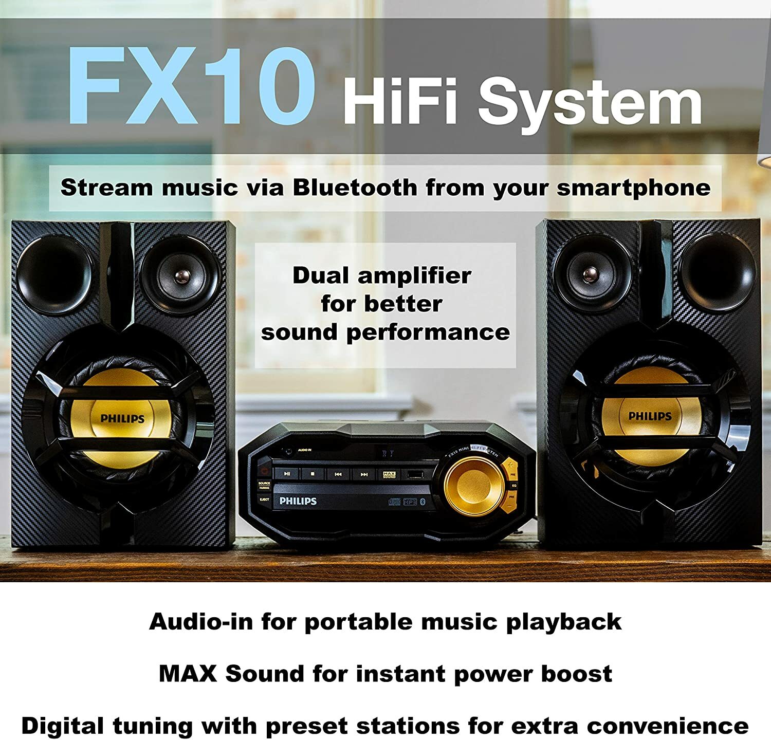 Philips FX10/37 Bluetooth Stereo System 