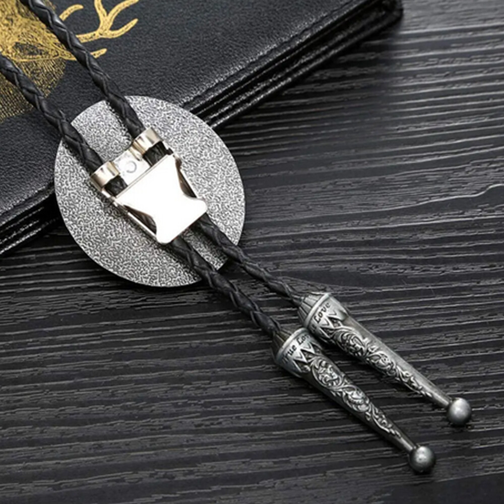 Western Bolo Krawatte Mit Wolf Anhänger - Metall Halsband Für Country Style Outfits