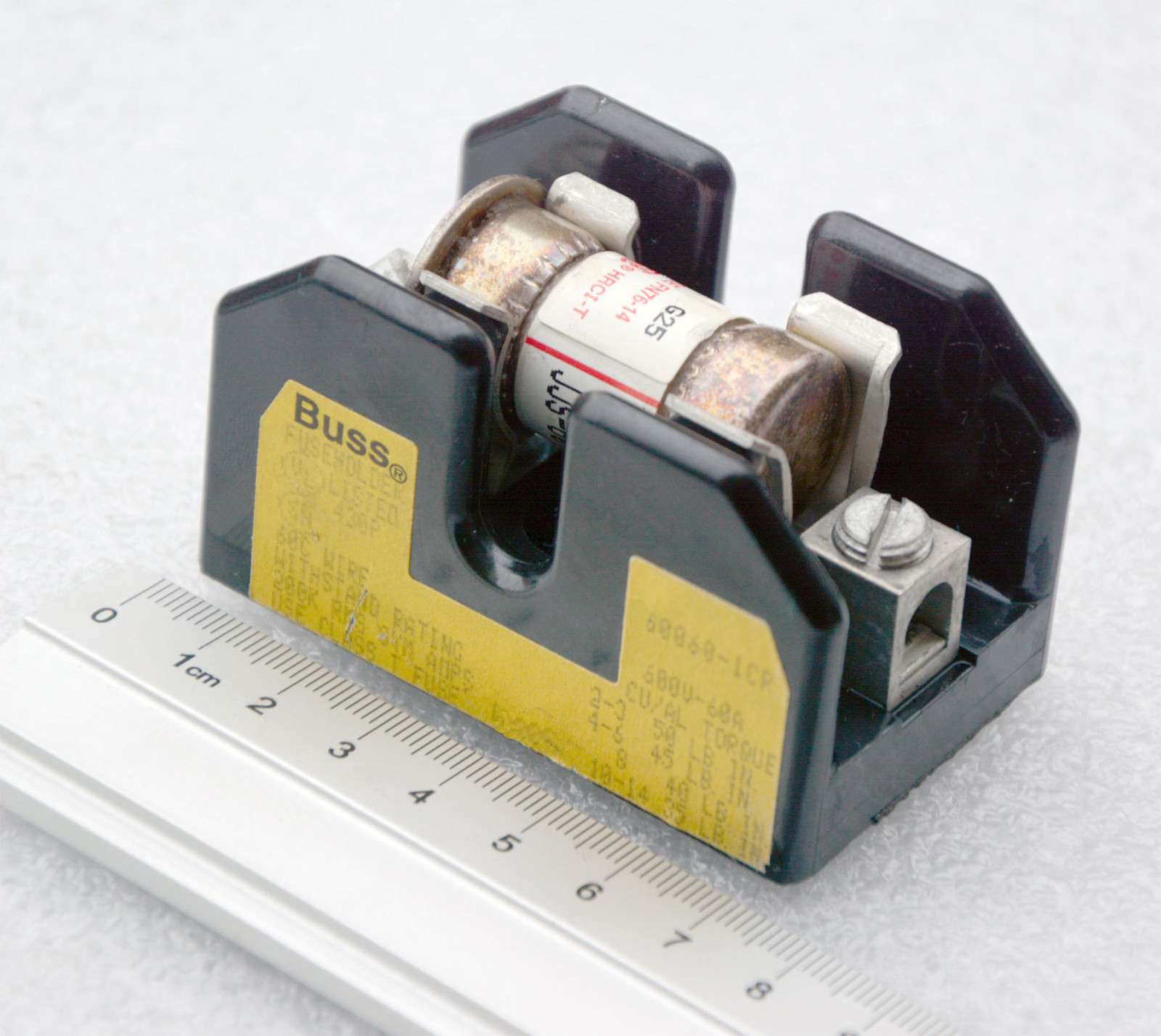 Base De Fusibles T60060-3CR / T60060-2CR / T60060-1CR - 60A, 600V, Para Bloques De Fusibles (Color Según Modelo)