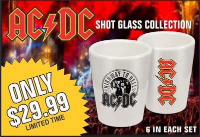 AC/DC ショットグラス　6PACK AC/DC Rock & Roll Shot Glasses - 6x Set | eBay