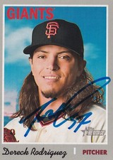 DERECK RODRIGUEZ SIGNED AUTO'D 2019 TOPPS HERITAGE CARD 298 SAN FRANCISCO GIANTS