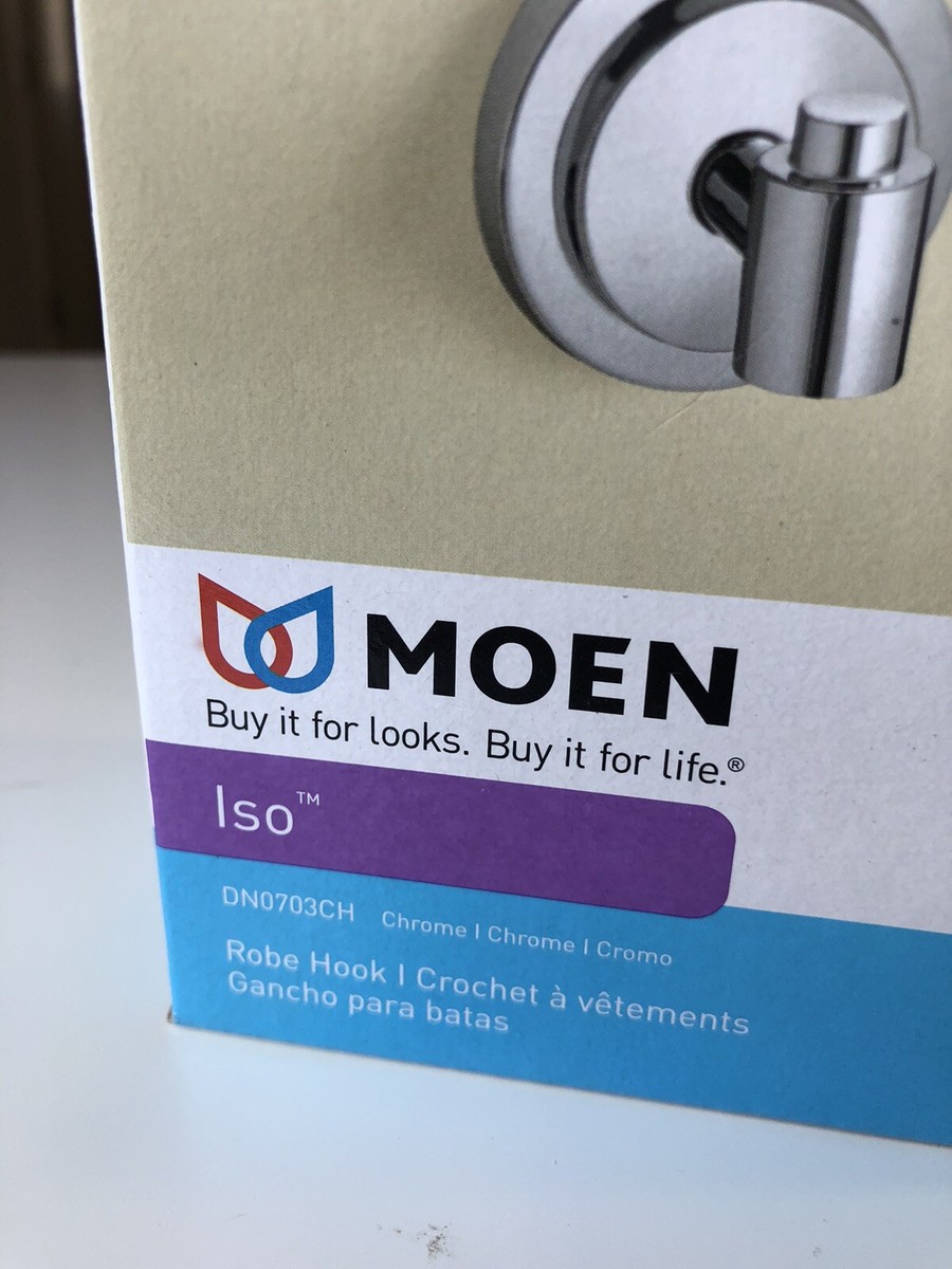 2 MOEN Iso DN0703CH Single Robe Hooks Chrome in sealed boxes