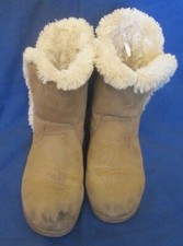 Cat  Jack Fur Lined Hadlee Beige Zipped Boots Girls' 4 Traction Sole  NICE
