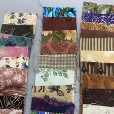 Lot of 100 1.75 To 2 Fabric Squares For Quilting/Crafts, Novelty Artistic