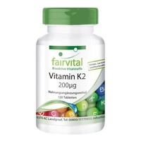 Vitamin K2 200µG - 120 Tabletten Menaquinon MK7, GroßPackung - Vegan | Fairvital