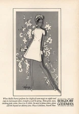 1968 Bergdorf Goodman: Mollie Parnis Vintage Print Ad