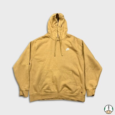 nike sportswear club fleece hoodie sweatshirt tan