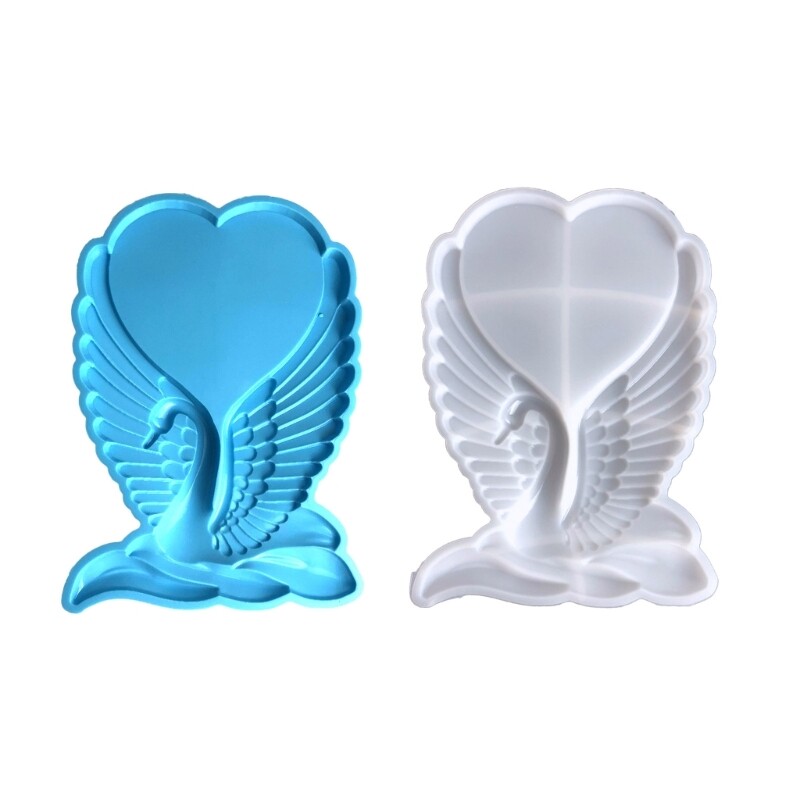 Picture Photo Frame Silicone Mold Swan-Wings Heart Resin Casting Mold Desktop