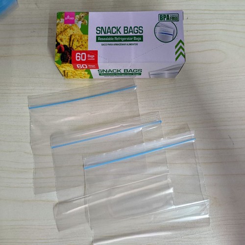 60 Sheets BPA Free W4.3 in x L6.5 in Resealable Snack Bag - Picture 6 of 6