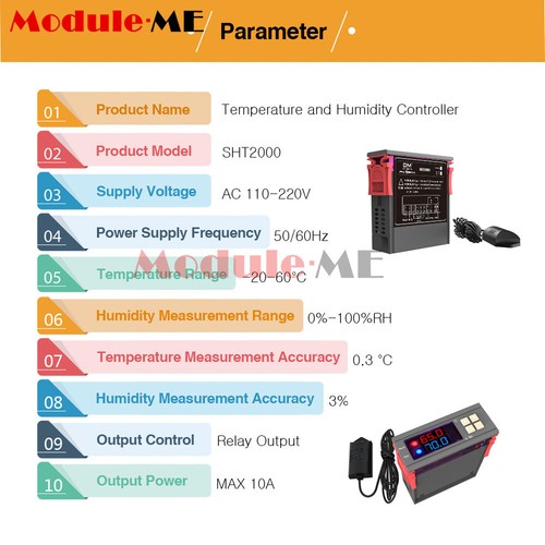 SHT2000 STC-1000 AC 110-220 Temperature &Humidity Controller Thermostat Sensor - Picture 4 of 14