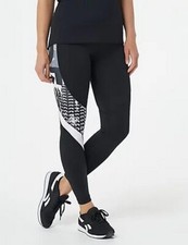 Reebok Workout Ready Meet You There Black Workout Leggings New