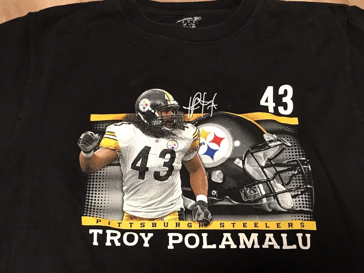 Troy Polamalu Pittsburg Steelers #43 Men's Medium Cotton T-shirt-htb1