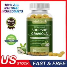 Soursop Graviola Antioxidant 120 Capsules Leaf 1000mg - guanabana annona muricat
