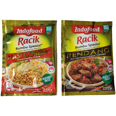 Indofood Instant Seasoning Paste Nasi Goreng Fried Rice and Rendang Beef 2 Pack