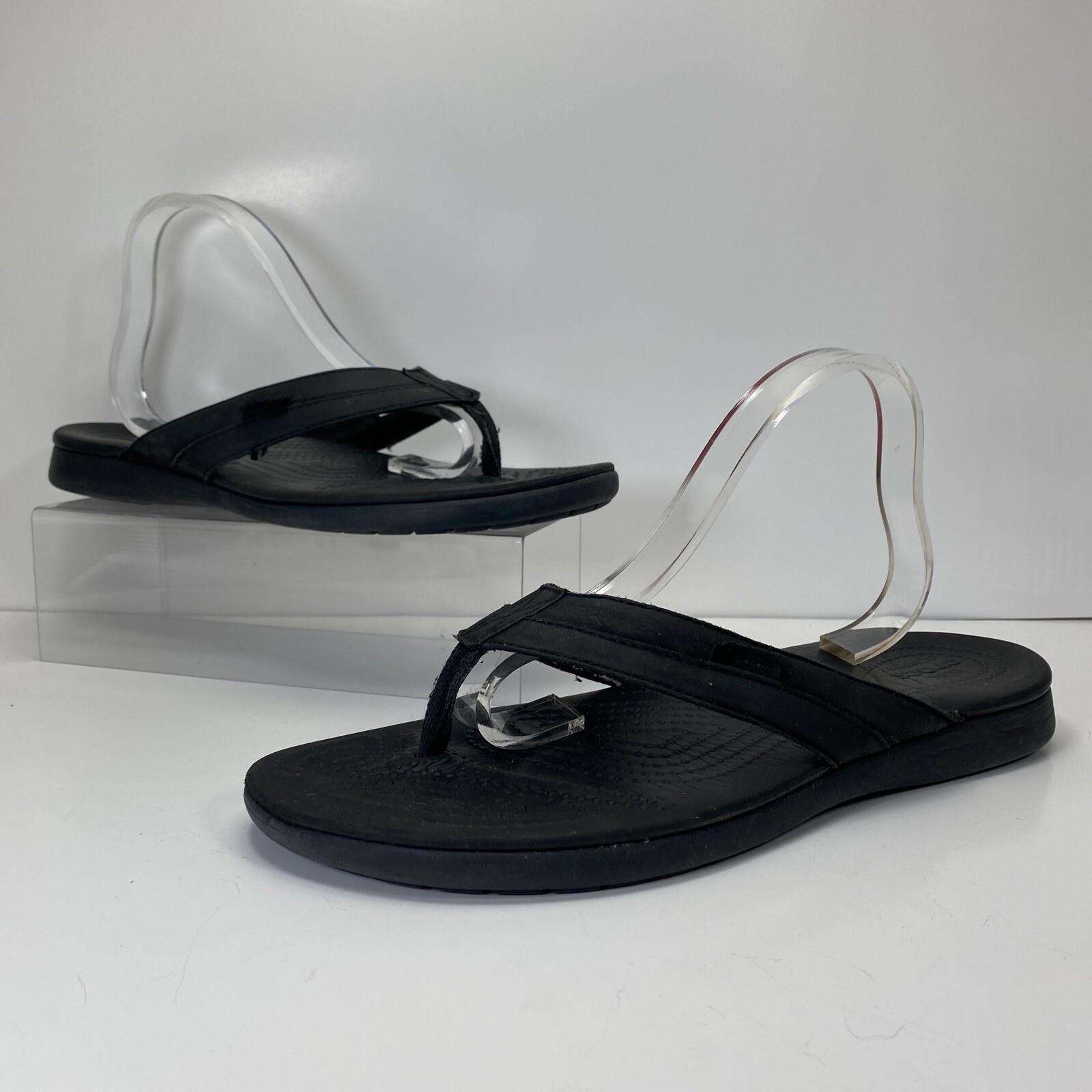 CROCS Sandals Black Rubber Thong Flip Flops Mens Sz 1… Gem