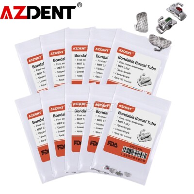 10 X AZDENT Dental Orthodontic Buccal Tubes 1st Molar MBT 022 Bondable Non-Conv