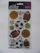 Sticko Stickers POPULAR SPORTS BALLS 15 Pieces NIP NOS