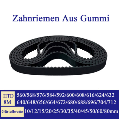 HTD 8M 560mm-712mm Teilung 8mm Zahnriemen Breite 10mm~80mm Gummi-Antriebsriemen