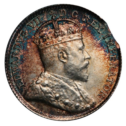 1902 Canada 5 Cent, CLIPPED PLANCHET ERROR - PCGS Uncirculated MS 64 - Picture 5 of 5