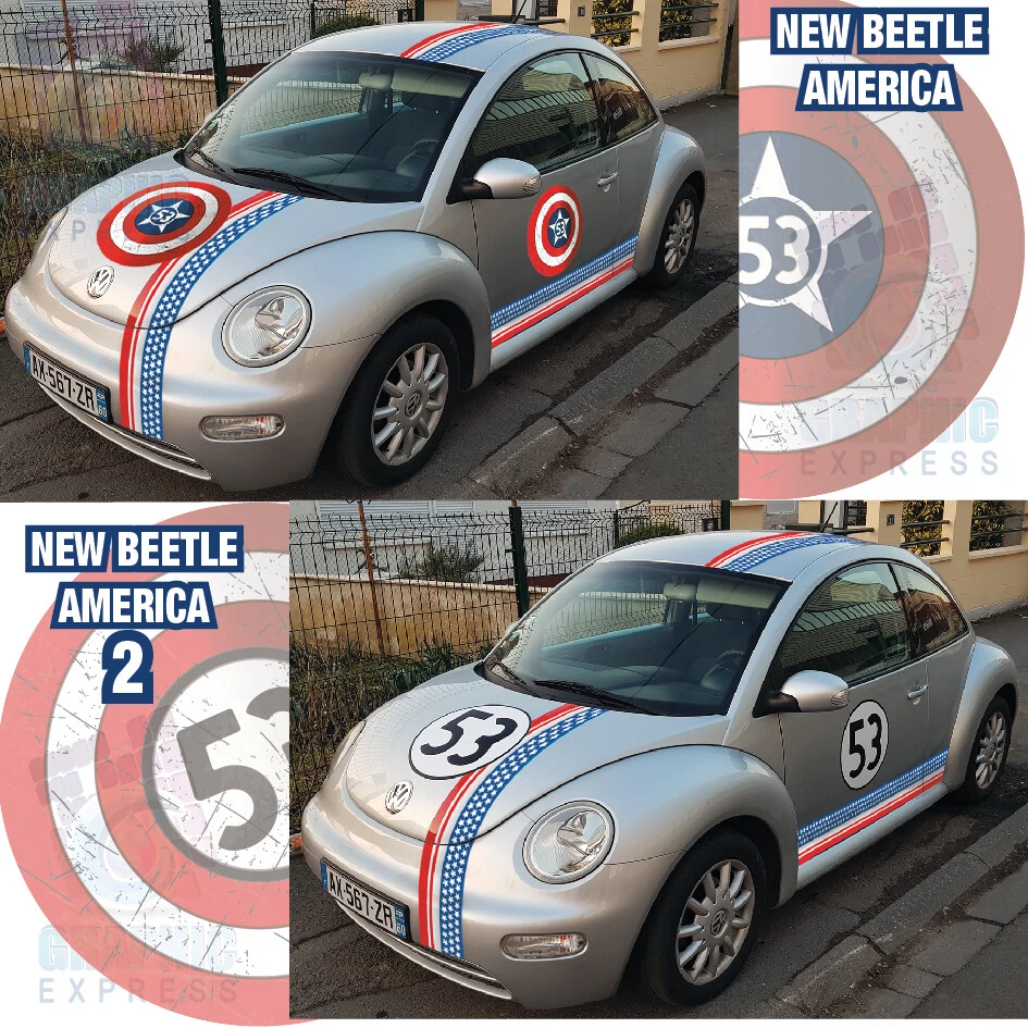 NEW BEETLE herbie 53 cox - choupette - stickers coccinelle compatible